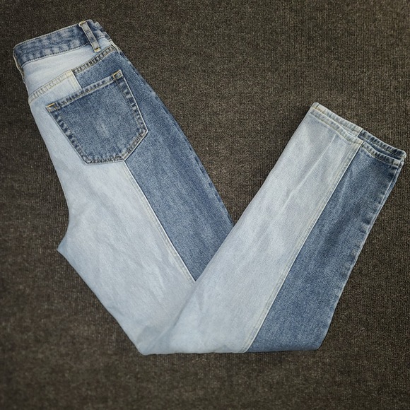 PacSun 90s Boyfriend Jeans Women's Size 28 Two-Tone High Rise Straight Leg Retro - Picture 1 of 14